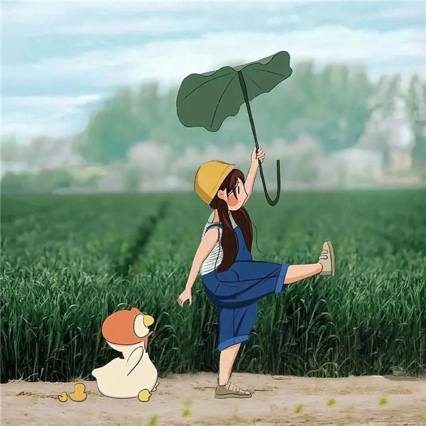 治愈系插画女孩头像图片