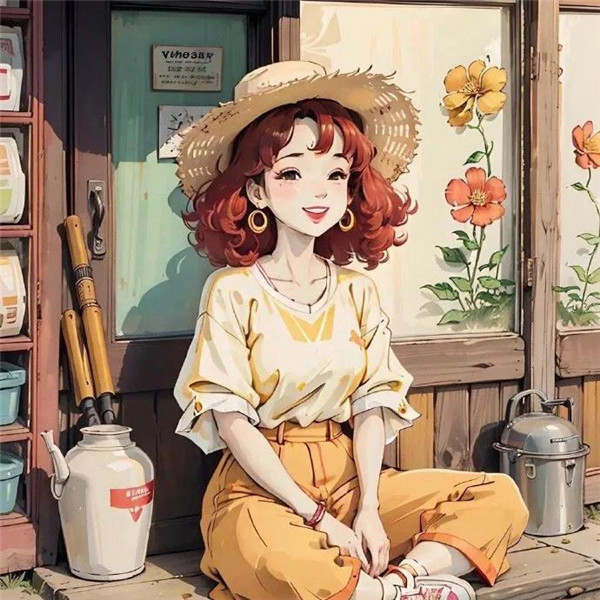 治愈系插画女孩头像图片