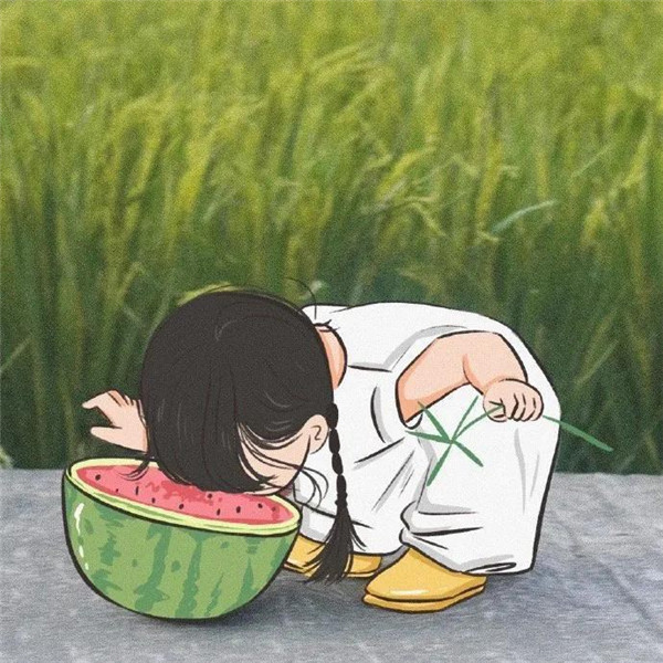 治愈系插画女孩头像图片