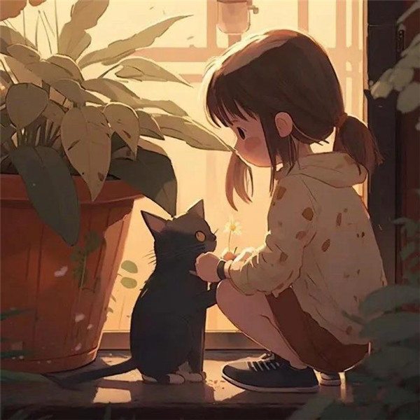 治愈系插画女孩头像图片