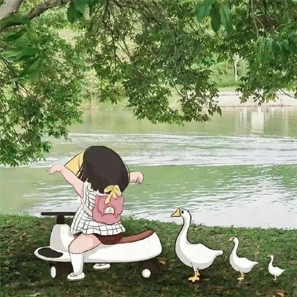 治愈系插画女孩头像图片