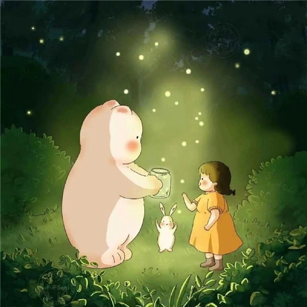 治愈系插画女孩头像图片
