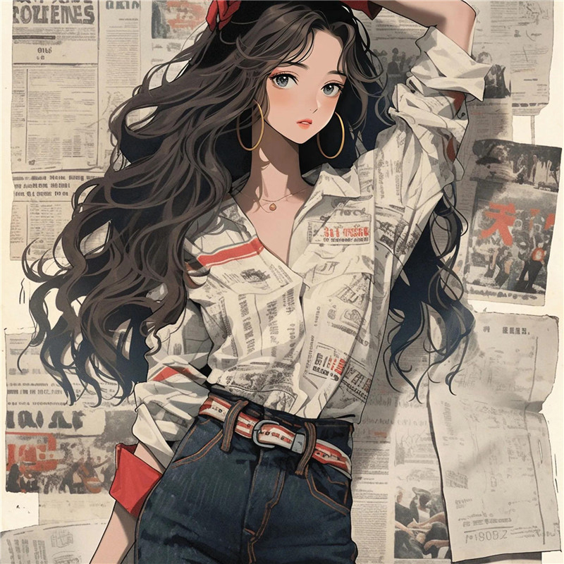 动漫女生画报风格头像图片