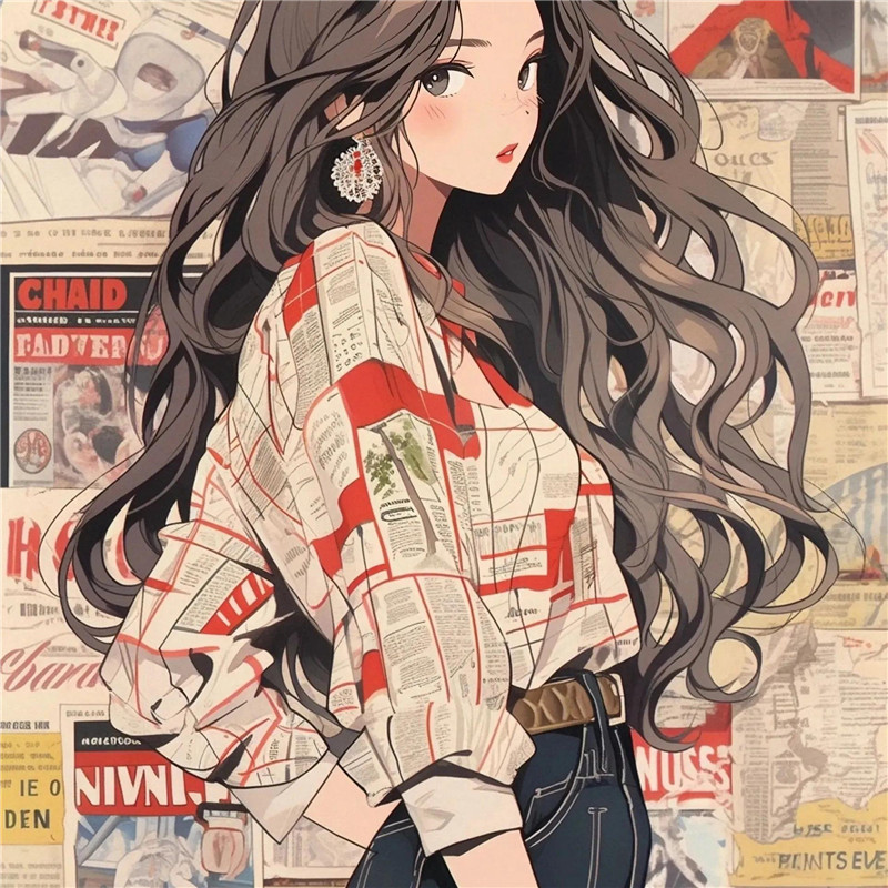 动漫女生画报风格头像图片