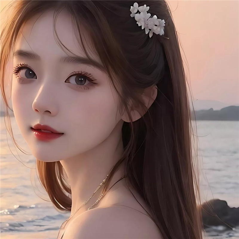 AI绘画温柔治愈系女生头像图片