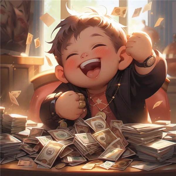 动漫男生可爱搞钱暴富头像图片