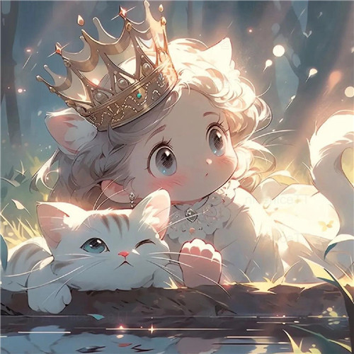 动漫小女孩和猫咪可爱治愈头像图片