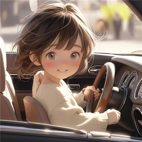 动漫可爱小女孩子开车头像图片