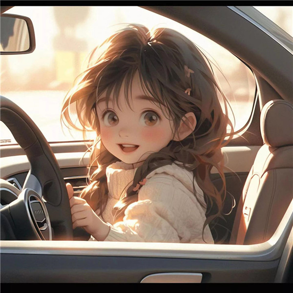 动漫可爱小女孩子开车头像图片