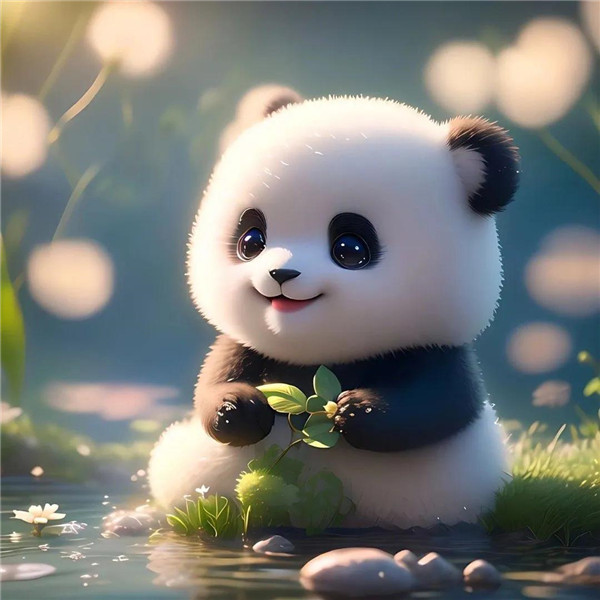 超萌可爱治愈的熊猫宝宝头像图片