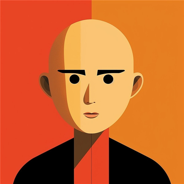创意中年光头男士的头像图片