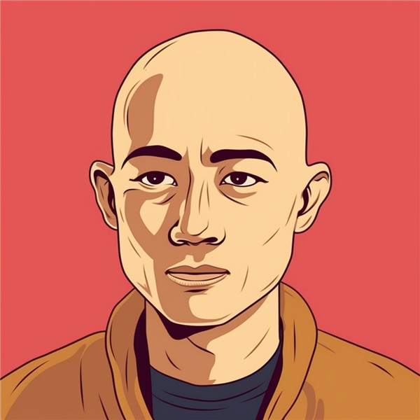 创意中年光头男士的头像图片