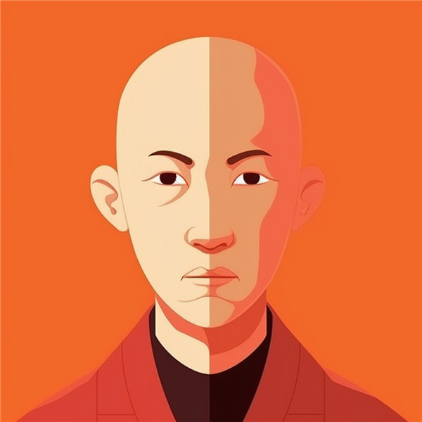 创意中年光头男士的头像图片