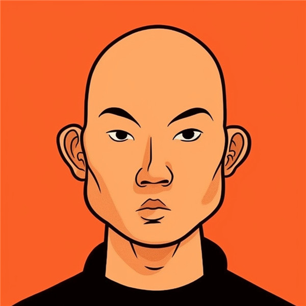 创意中年光头男士的头像图片