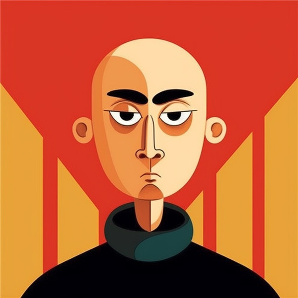 创意中年光头男士的头像图片