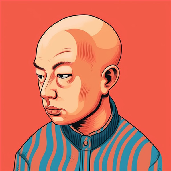 创意中年光头男士的头像图片