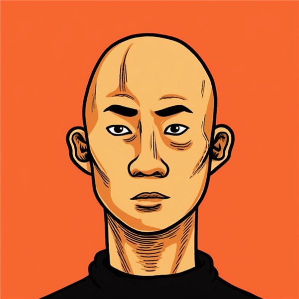 创意中年光头男士的头像图片