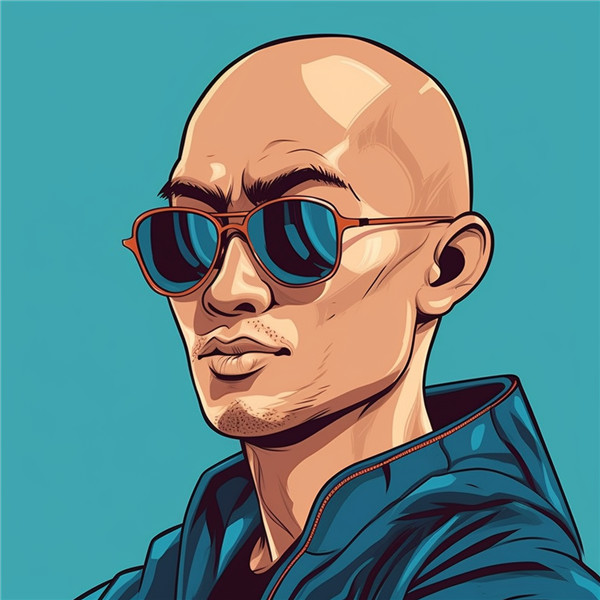 创意中年光头男士的头像图片