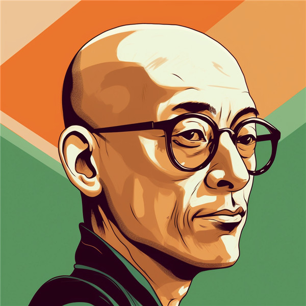 创意中年光头男士的头像图片