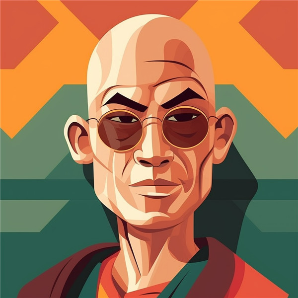 创意中年光头男士的头像图片