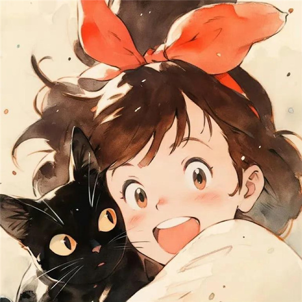 女生和猫的头像动漫可爱治愈图片