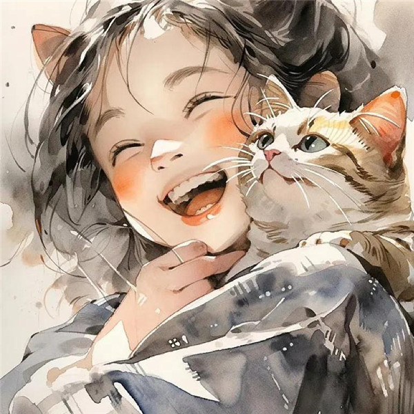 女生和猫的头像动漫可爱治愈图片