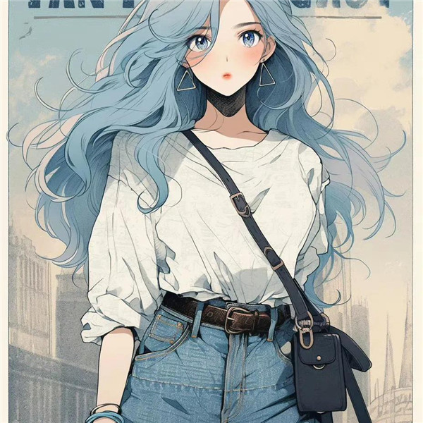 动漫女生时尚雾霾蓝画报头像图片