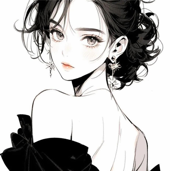 美美哒戴耳环动漫女神头像图片