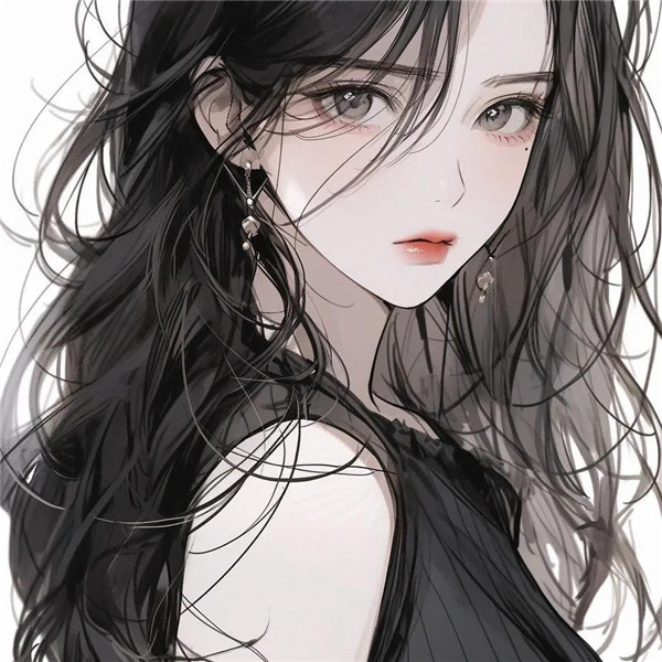 美美哒戴耳环动漫女神头像图片