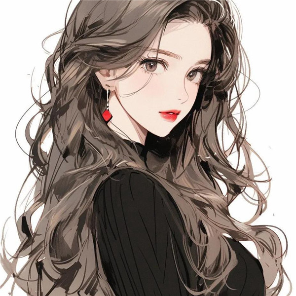 美美哒戴耳环动漫女神头像图片