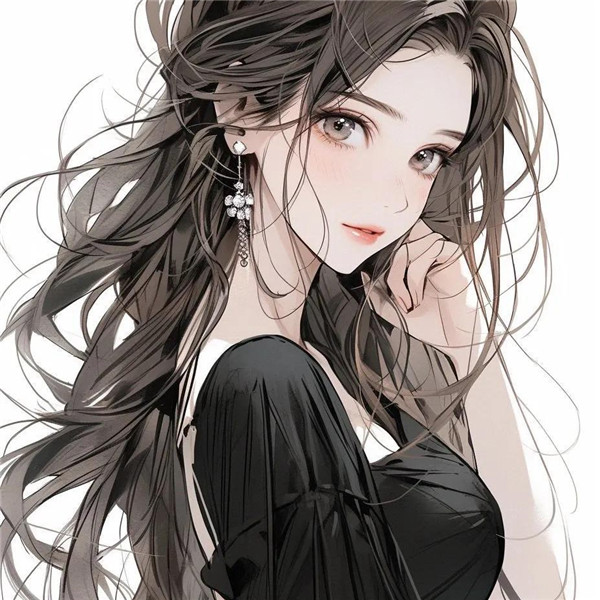 美美哒戴耳环动漫女神头像图片