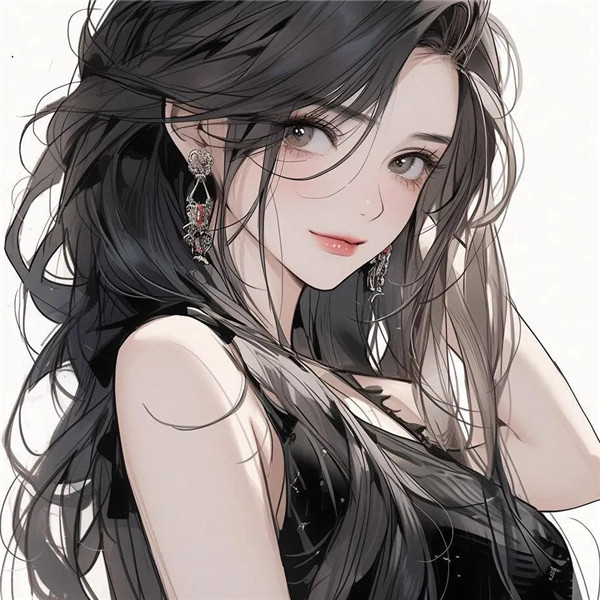 美美哒戴耳环动漫女神头像图片