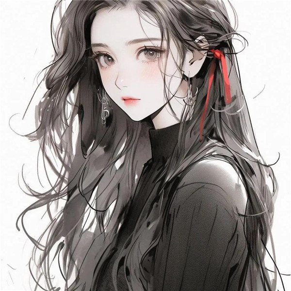 美美哒戴耳环动漫女神头像图片