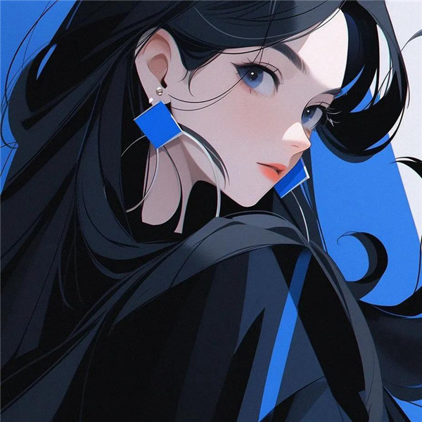 超酷蓝色系动漫女生头像图片