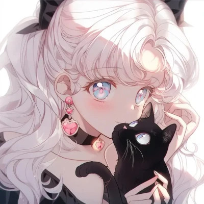 旧漫抱猫女头图片