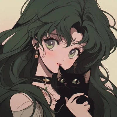 旧漫抱猫女头图片