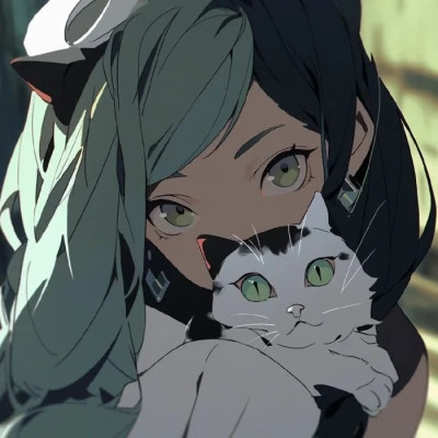 旧漫抱猫女头图片