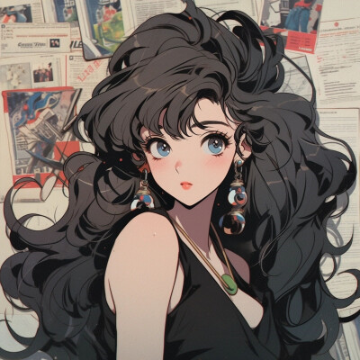 港风旧漫女生头像图片
