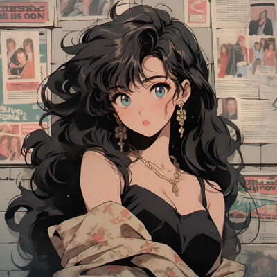 港风旧漫女生头像图片