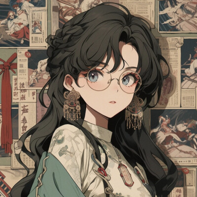 港风旧漫女生头像图片