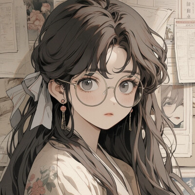 港风旧漫女生头像图片