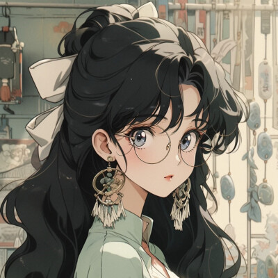 港风旧漫女生头像图片