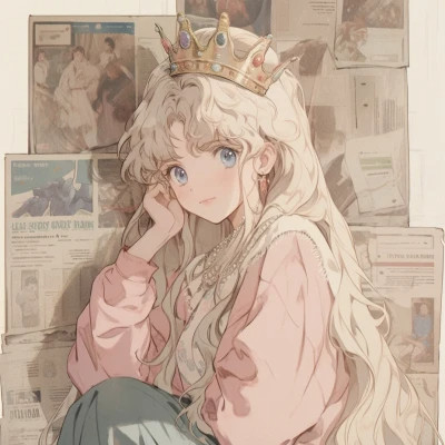 满满少女心的港风旧漫皇冠女头图片