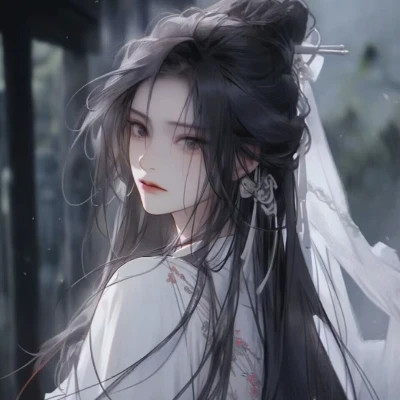 AI绘画古风女生头像图片