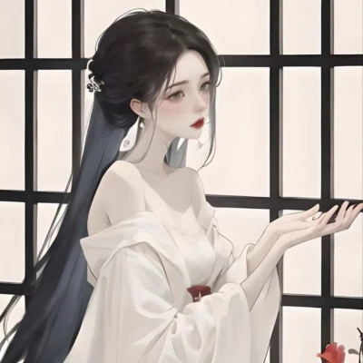 AI绘画古风女生头像图片