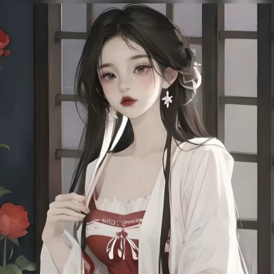 AI绘画古风女生头像图片