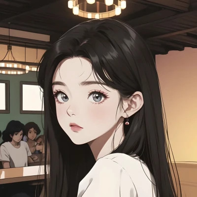 头像女生AI绘画图片