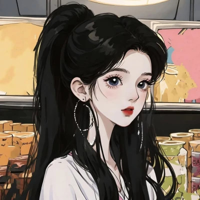 头像女生AI绘画图片