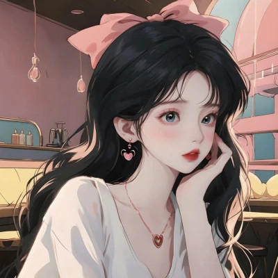 头像女生AI绘画图片