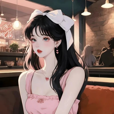 头像女生AI绘画图片